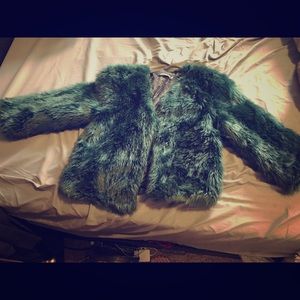 Emerald Green Faux Fur Coat